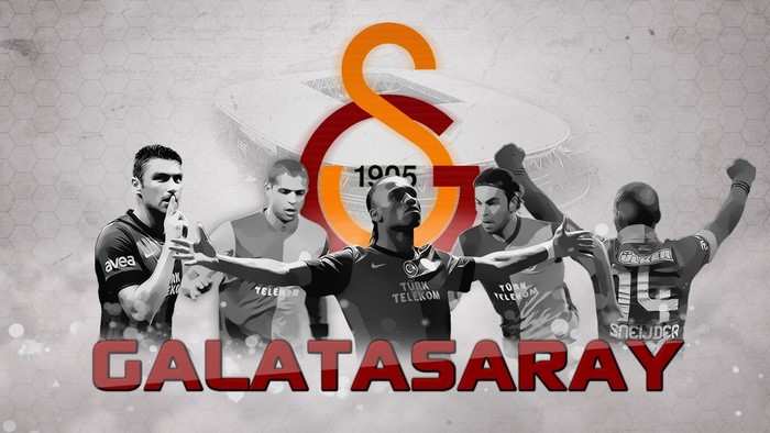 Galatasaray S.K. poster with players and stadium