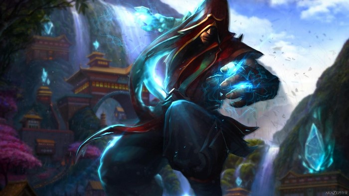 Lee Sin from League of Legends casting lightning