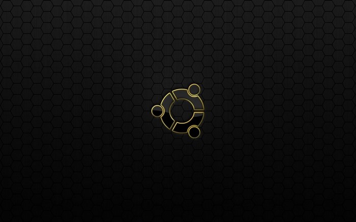 Ubuntu logo on a black hexagonal background