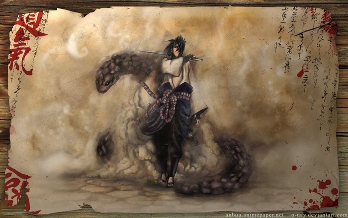 Sasuke Uchiha with a snake from Naruto Shippuden