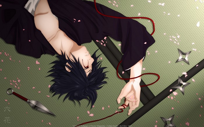 Uchiha Sasuke from Naruto Shippuden lying down