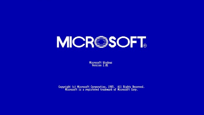Microsoft Windows Version 1.01 Copyright Screen