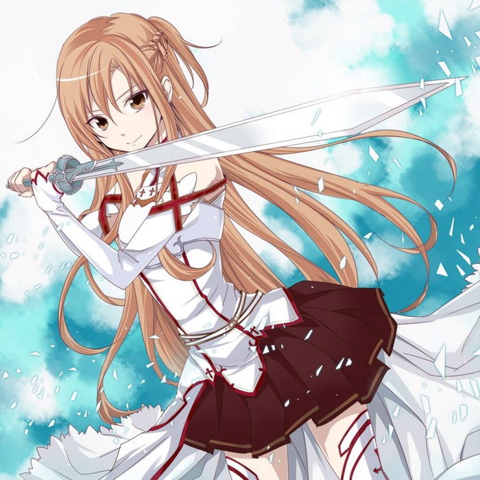 Asuna Yuuki from Sword Art Online holding a sword