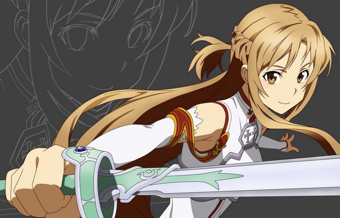 Asuna Yuuki from Sword Art Online holding a sword