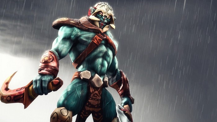 Huskar from Dota 2 in the rain