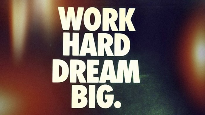 Work Hard Dream Big motivational typography