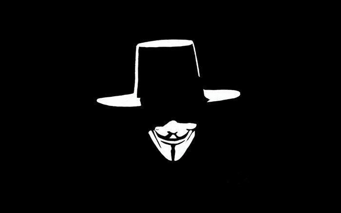 Guy Fawkes mask and hat illustration