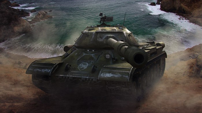 IS-4 Tank from World of Tanks on a Beach
