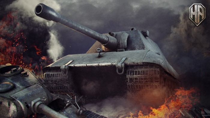 E 100 tank from World of Tanks in combat