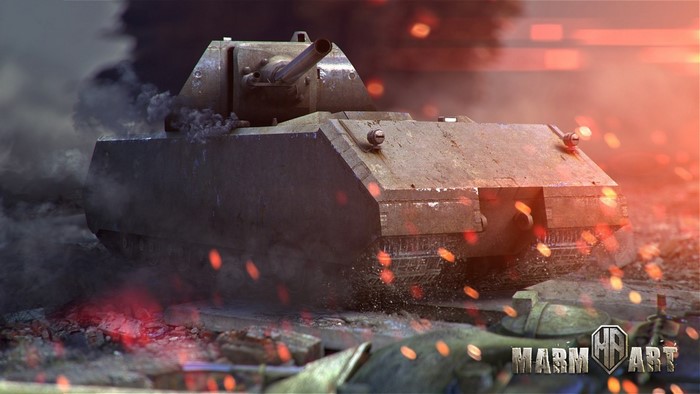 World of Tanks Maus tank in combat