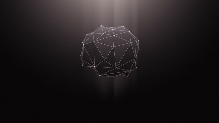 Abstract low poly sphere with light rays