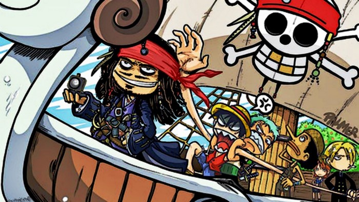 One Piece x Jack Sparrow Crossover Illustration