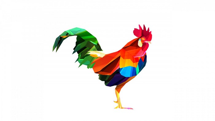 Geometric Rooster Illustration