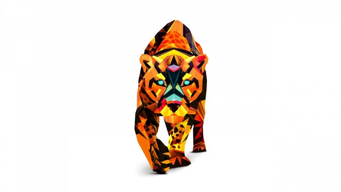 Geometric Tiger Walking