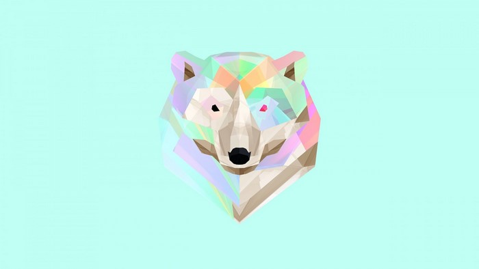 Colorful Geometric Polar Bear Illustration