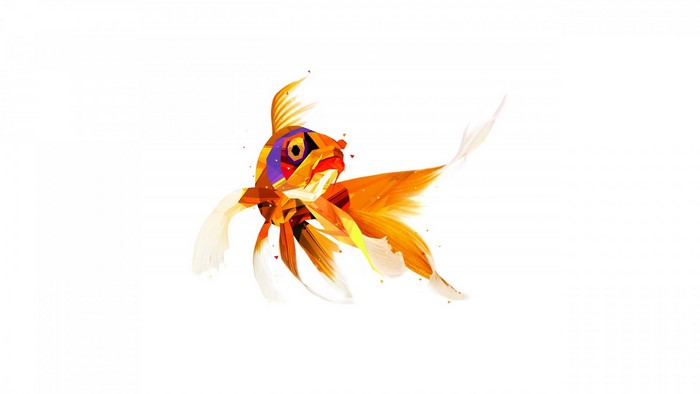 Abstract Geometric Goldfish Illustration