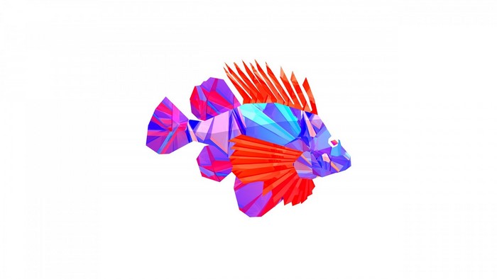 Low poly fish digital art by Justin Maller