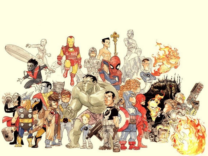 Marvel Comics Superheroes Illustration