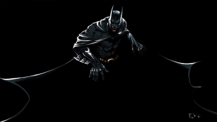 Batman illustration in darkness