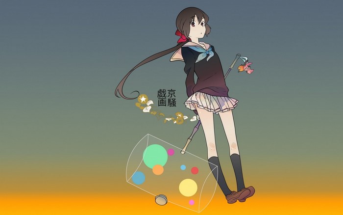 Koto from Kyousougiga with a glass container