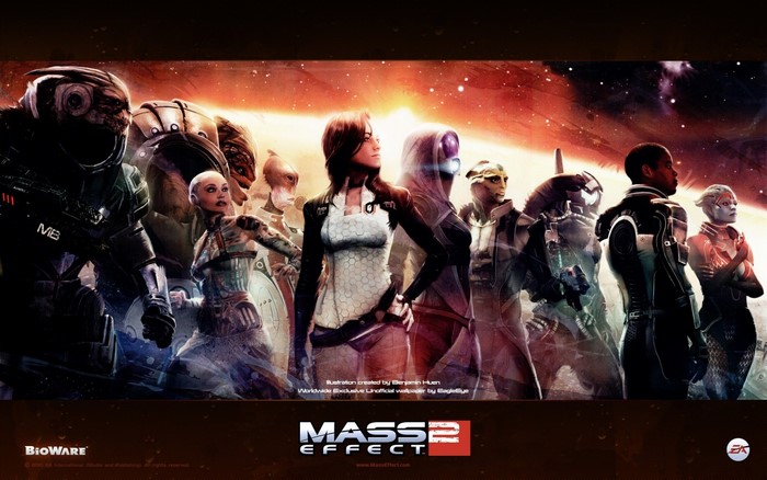 Mass Effect 2 characters illustration