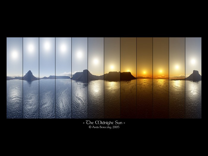 The Midnight Sun: A time-lapse of the sun over water