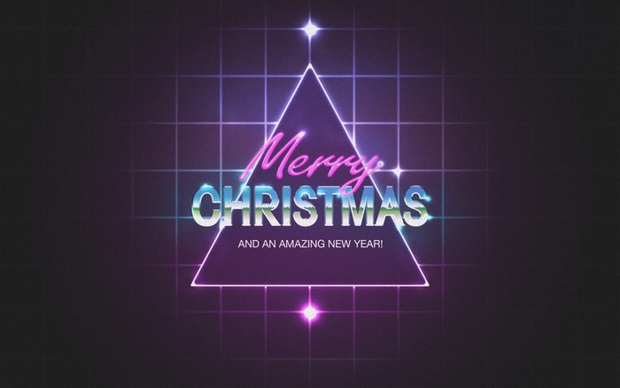 Merry Christmas and an Amazing New Year neon triangle