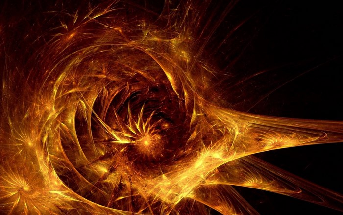 Abstract fractal art with flames and darkness