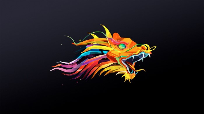 Geometric Dragon Head Illustration by Justin Maller