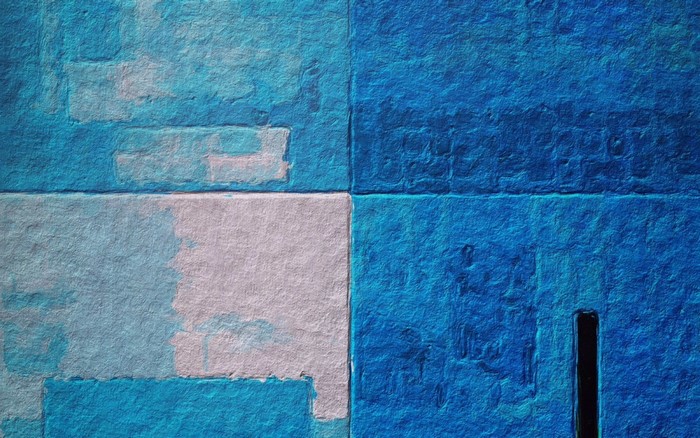 Blue and white textured wall