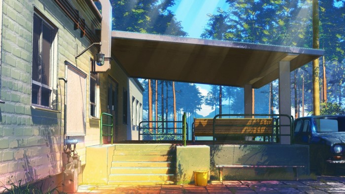Building with porch and trees