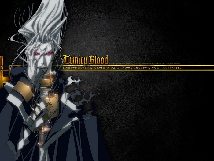 Trinity Blood character with text overlay