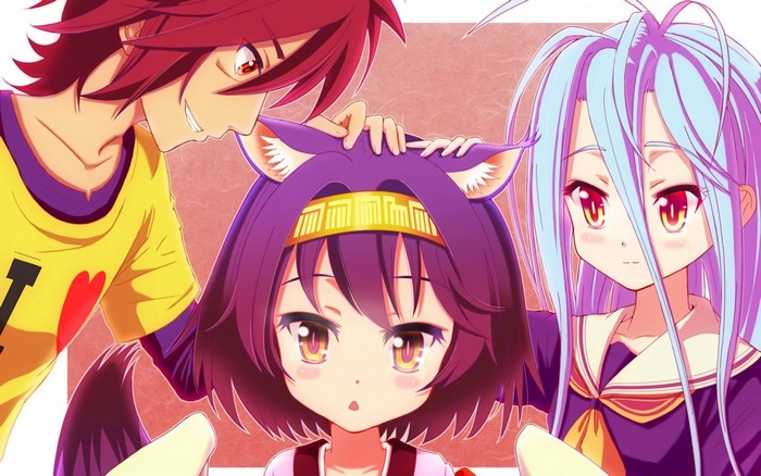 Sora, Izuna, and Shiro from No Game No Life
