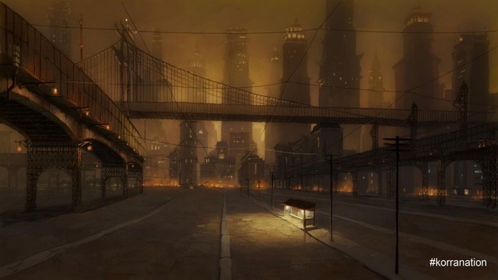 Republic City Bridge at Night from The Legend of Korra
