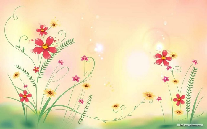 Illustration of red and yellow flowers with green branches