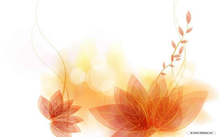 Orange and red translucent flowers with vines