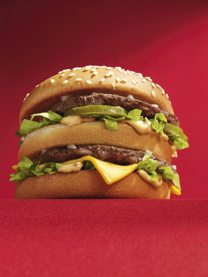 Big Mac hamburger with sesame seed bun