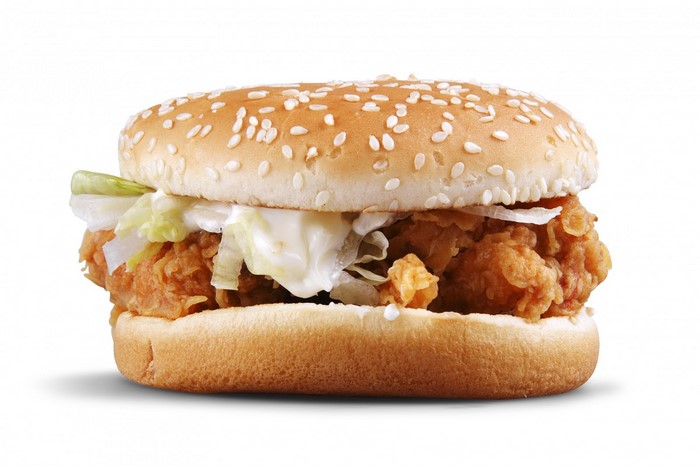 Crispy Chicken Burger with Lettuce and Mayonnaise
