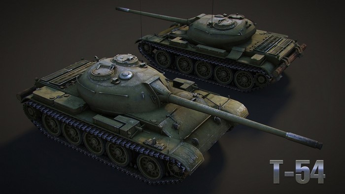Two T-54 tanks rendered in 3D