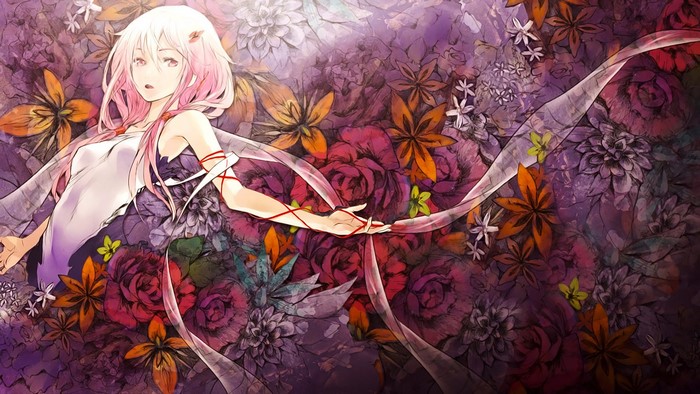 Inori Yuzuriha from Guilty Crown with flowers