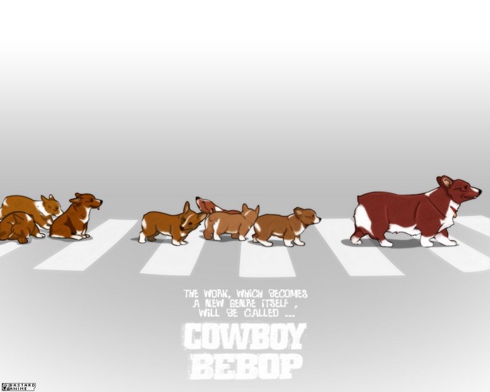 Cowboy Bebop Corgis on Abbey Road