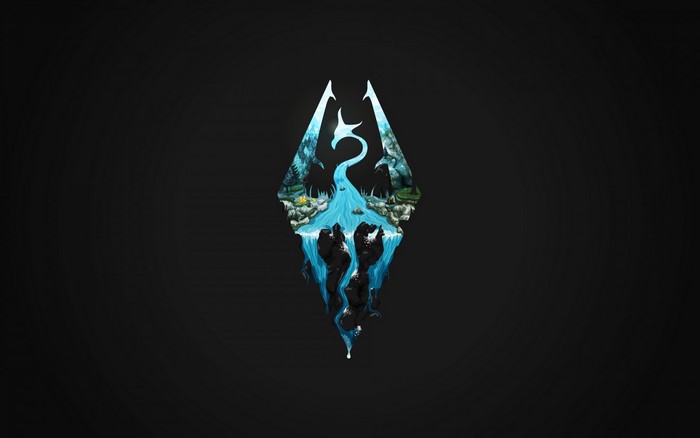 The Elder Scrolls V Skyrim Logo Illustration