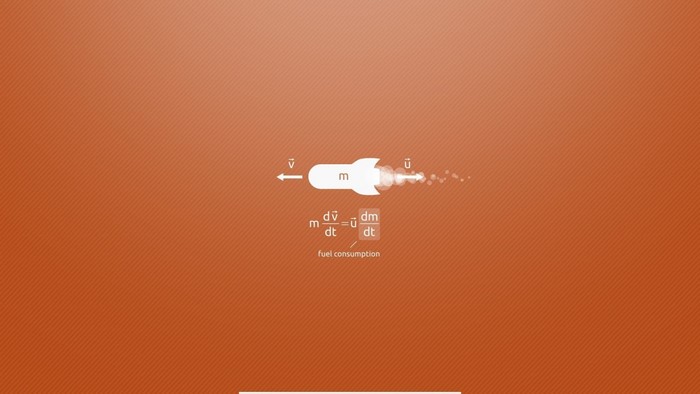 Rocket fuel consumption equation illustration