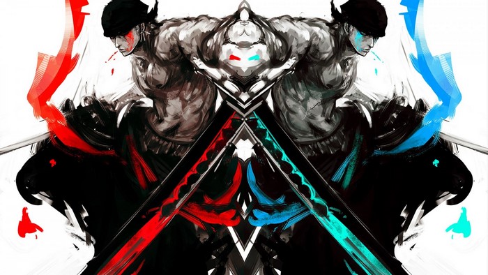 Dynamic Dual Zoro Illustration from One Piece