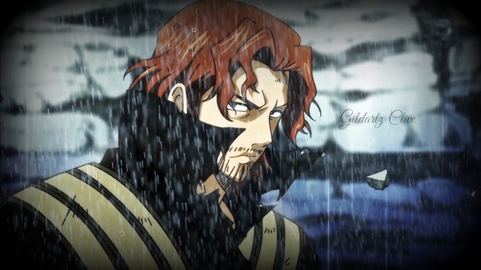 Gildarts Clive from Fairy Tail in the rain