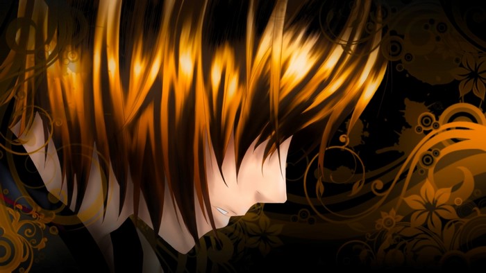 Anime illustration of a character with fiery hair