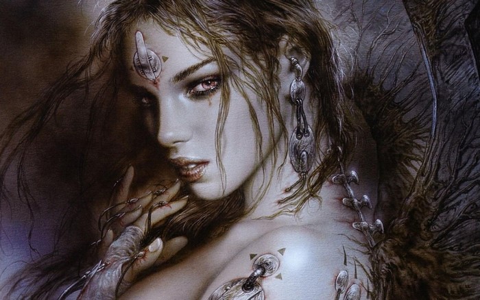 Fantasy art portrait of a woman by Luis Royo