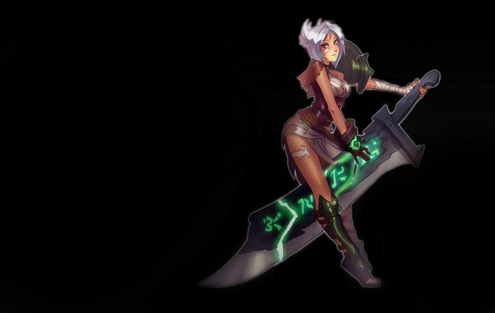Riven from League of Legends with a large sword
