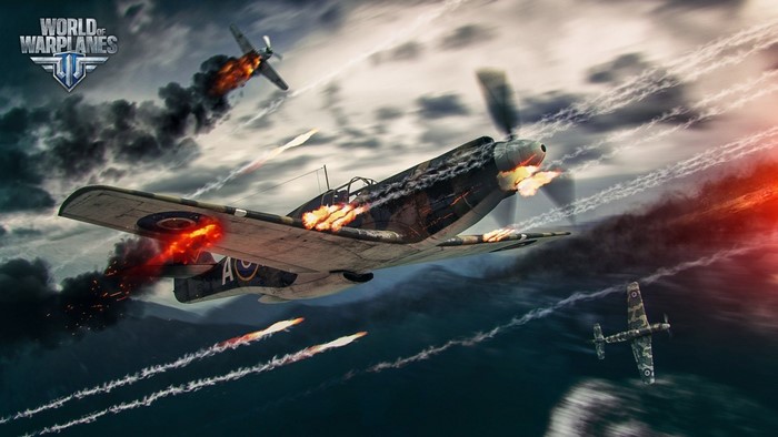 World of Warplanes aerial combat with damaged aircraft