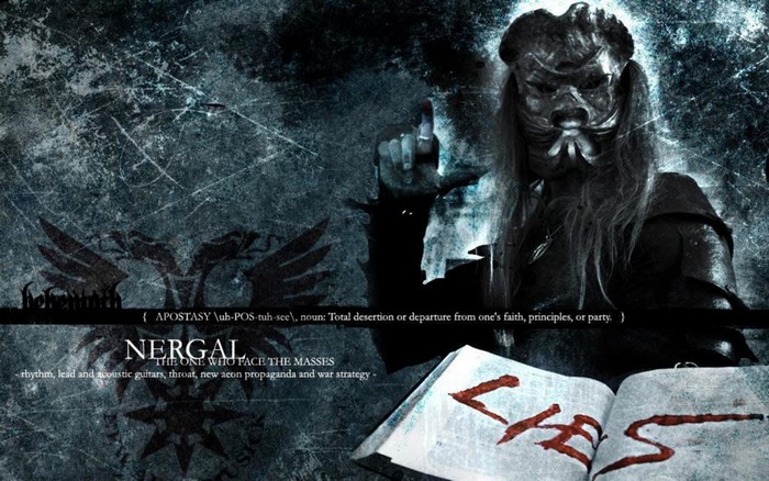 Nergal from Behemoth with book of lies